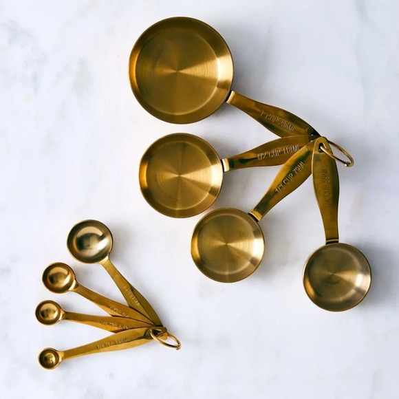 Food 52 Maison Plus Gold Measuring Cup and Soon Set - Picture 1 of 4